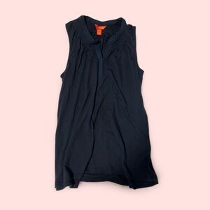 Joe Fresh navy blue sleeveless tank top with lace detailing